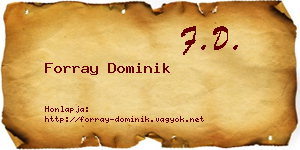 Forray Dominik névjegykártya